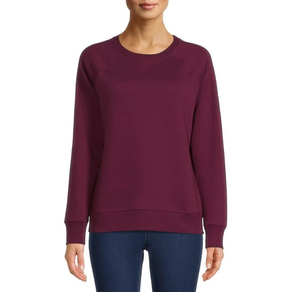 Beyond Yoga Raglan Crew Fleece Pullover in Fig Heather - Picture 4 of 10